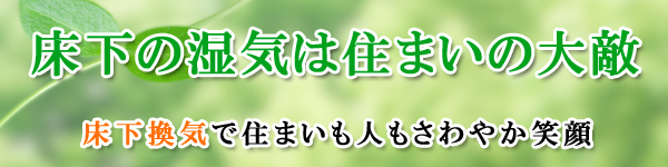 床下の湿気は住まいの大敵