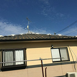 棟ののし瓦が落下 棟ののし瓦が落下