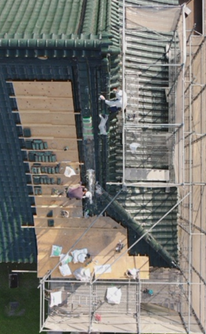 屋根足場完了 屋根足場完了