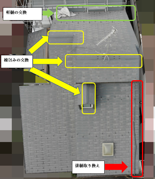 ドローンによる工事前全体写真